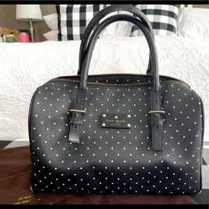 Black and White Kate Spade Polka Dot Satchel